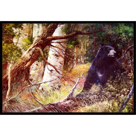 Carolines Treasures Are You There Mr. Black Bear Indoor and Outdoor Mat- 18 x 27 in. PJC1074MAT